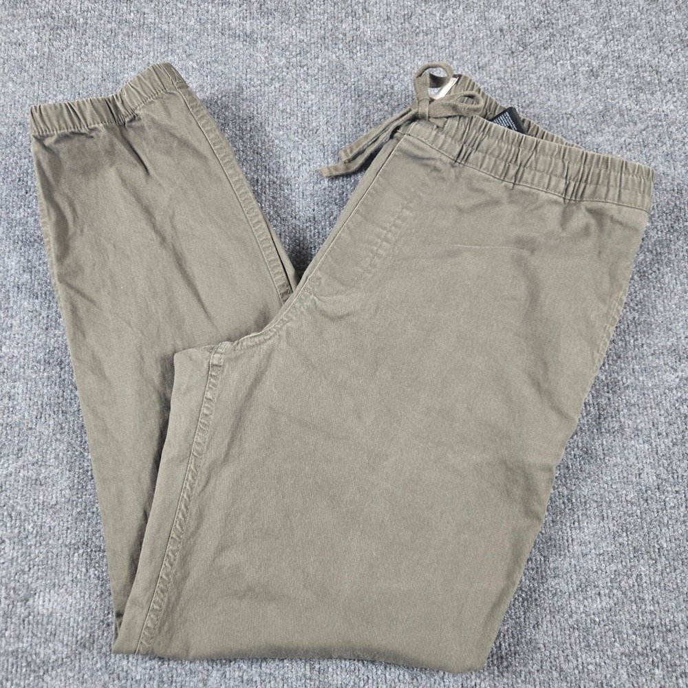 H&M Jogger Pants Mens Medium Olive Green Regular Fit Twill Drawstring